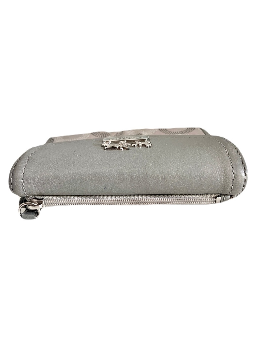 Coach Silver Jacquard and Grey Leather ‘Madison Dotted Op Art’ Medium Wallet - Picture 5 of 11